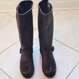 FRYE Women's Dark Brown Veronica Leather Boots